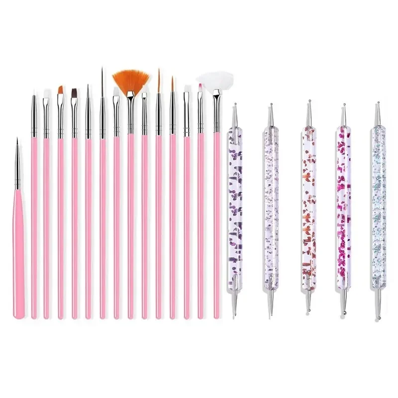 5/20 stuks Nail Art Brush Design Tip Schilderij Tekening Carving Puntjespen Professionele nagelborstels Set Nail Art manicure gereedschap