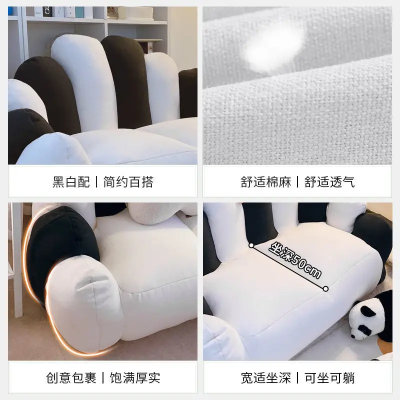 INS Bean Bag Sofa Chair Cotton--ramie Linen Couch Recliner Floor Double Seat Bedroom Tatami Balcony Comfy Small Lazy Sofa Leisur