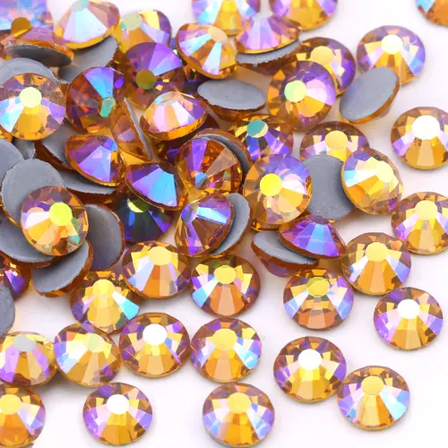 SS6-SS30 Multi-color Crystal AB Hot Fix Rhinestone Crystal Super Glitter Strass Iron On Rhinestones For Nail Art Fabric Garment - Image 29