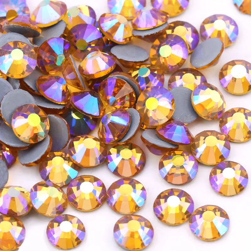 SS6-SS30 Multi-color Crystal AB Hot Fix Rhinestone Crystal Super Glitter Strass Iron On Rhinestones For Nail Art Fabric Garment - Image 29