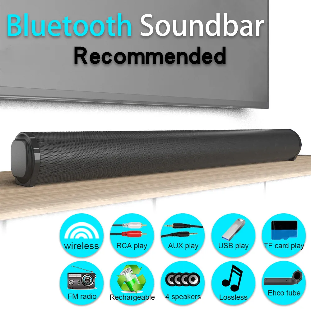 40W soundbar do telewizora bezprzewodowy głośnik Bluetooth kolumna bezprzewodowy Subwoofer kina domowego dźwięk przestrzenny 3D z radiem Fm do