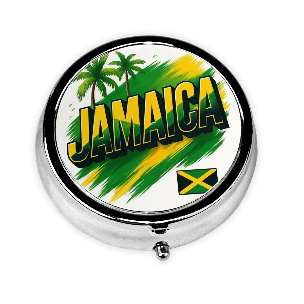 

Ямайка, круглые коробки для таблеток, 3 сетки, дозатор для таблеток, раста, флаг, лев судьи, портативный держатель для лекарств, коробка для хранения, контейнер