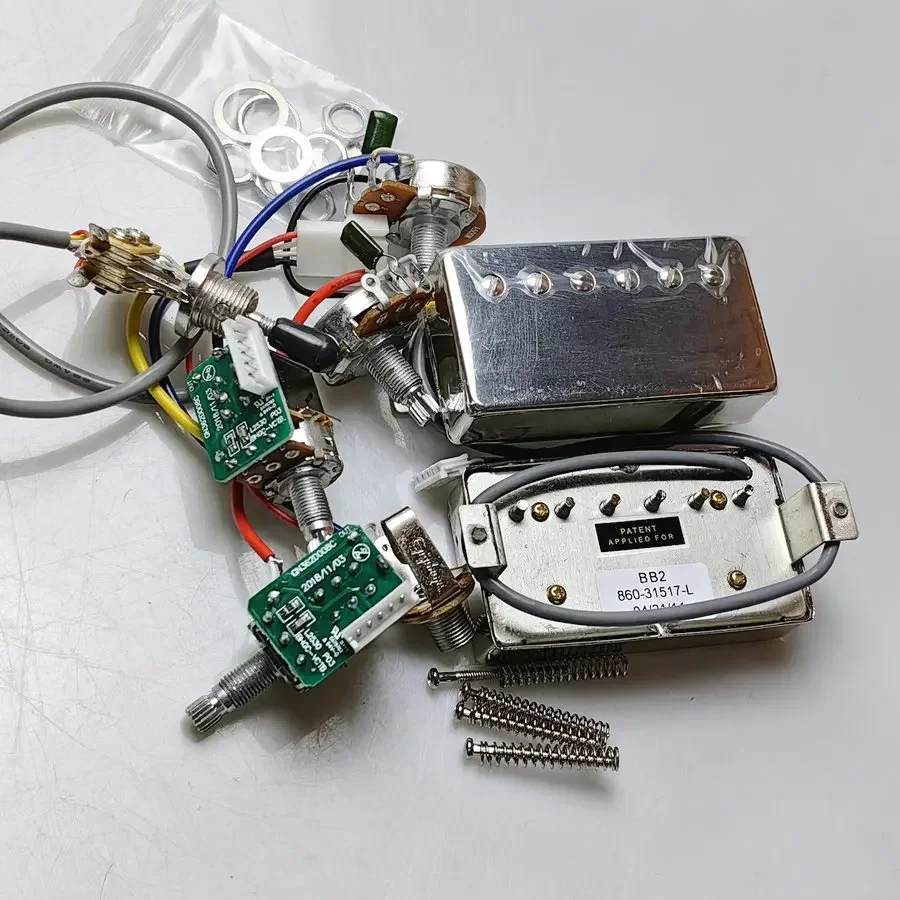 LP Guitar Pickups Alnico 5 Humbucker Pickups BB Series BB1 BB2 Nickel Cover with Pro Wiring Harness Quick Connectors