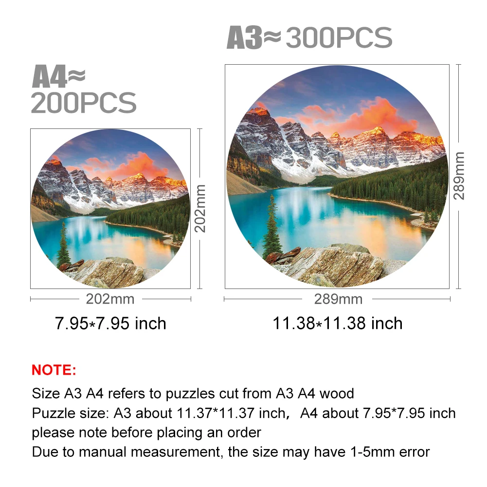 Puzzles 3D Moraine Lake Wooden Jigsaw Puzzle Funny Toys For Boys And Adults Wood Puzzle Board Games For Children Birthday Gift