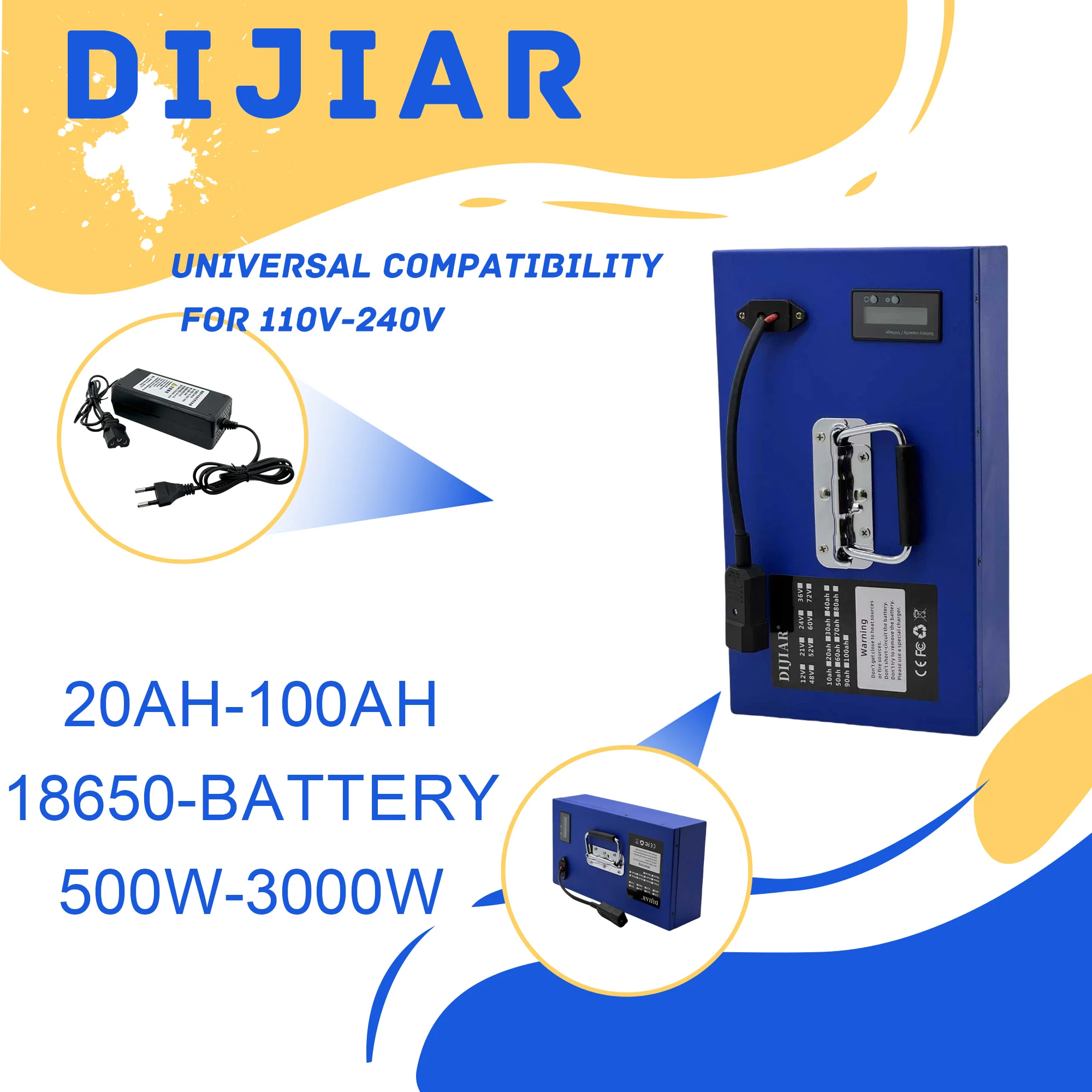 

Air freight, 60V18650 lithium-ion battery 20AH-100AH application electric scooter, suitable for 3000W equipment