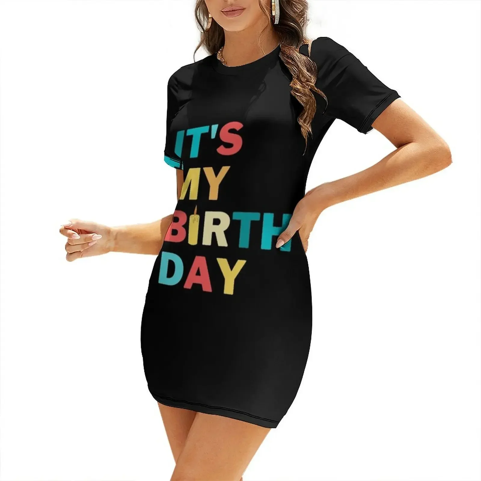 

It's My Birthday - Quote Short-Sleeved Dress elegant party dresses for women 2026 Women's clothing dress for women summer