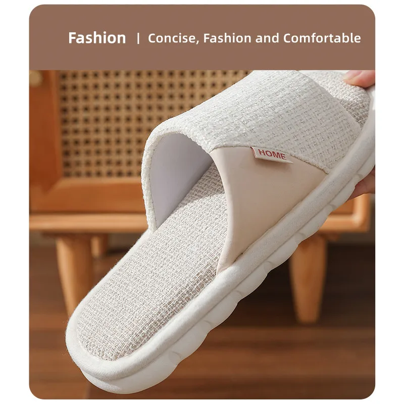 Nieuwe Thuis Linnen Slippers Vrouwen Mannen Zomer Indoor Open Teen Slippers Mannen Koppels Slippers Slaapkamer Ademend Antislip Slides