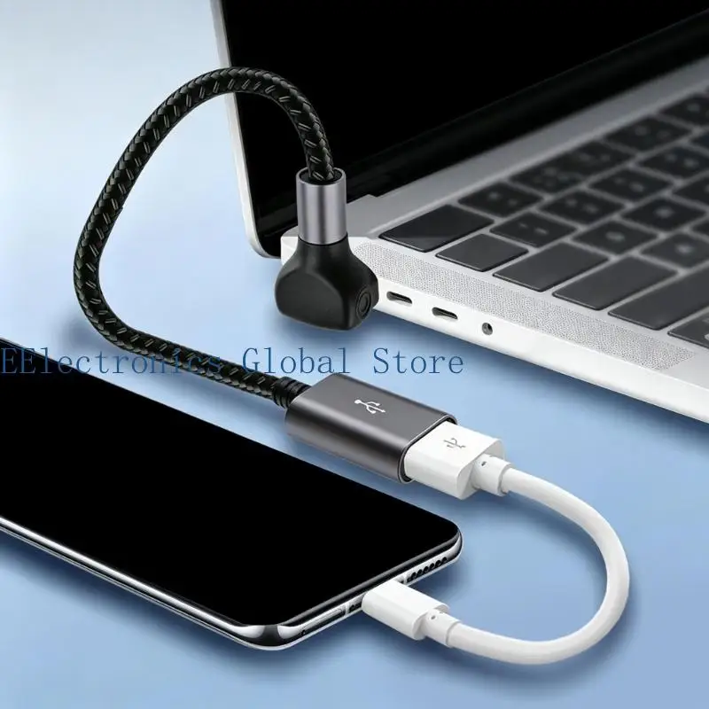 462B Right-Angle USB2.0 Extension for Computers and Televisions, Supporting USB 2.0 Data and Up to 66W Charging Tasks