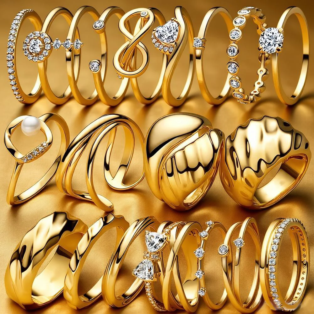 925 Sterling Silver Rings For Women Original Infinity Love Heart Engagement Wedding Ring Gold Crystals Luxury Jewelry Gift