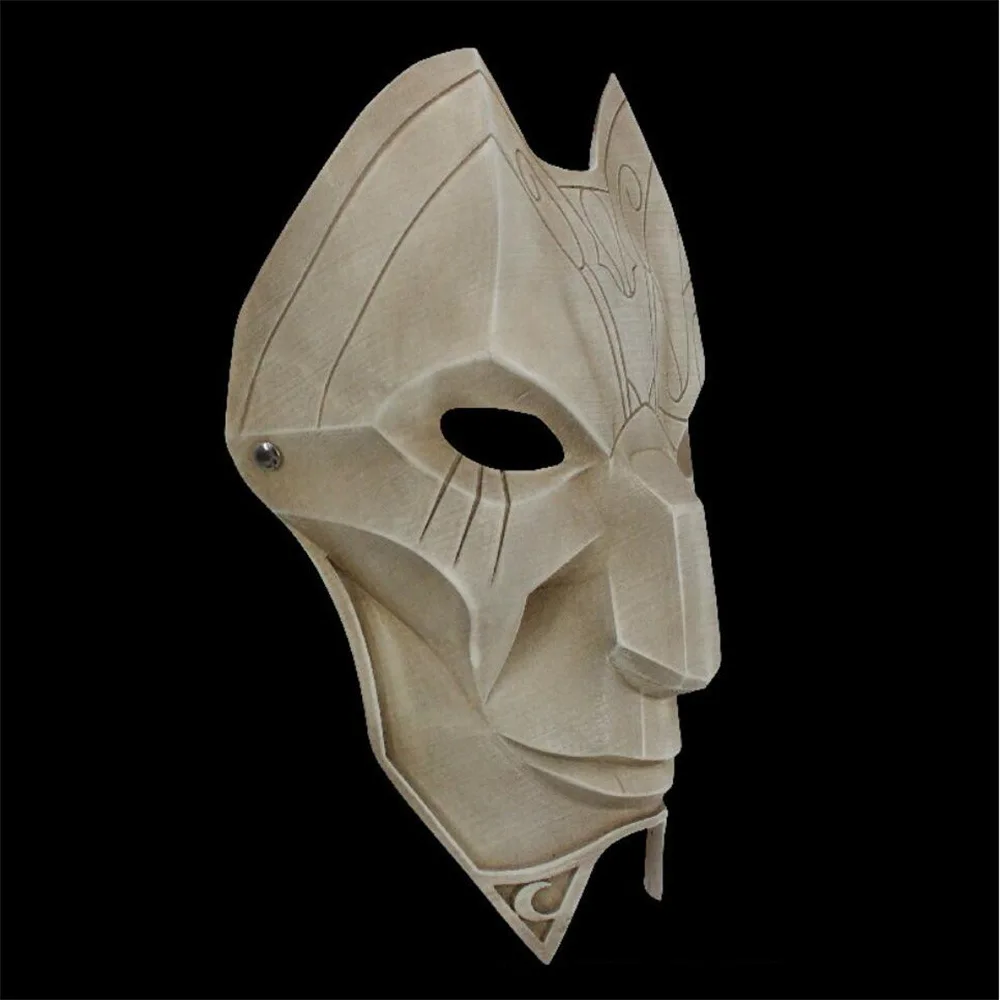 Game LOL Khada Jhin Cosplay Mask The Virtuoso Face Resin Mask Party Prom Photography Props