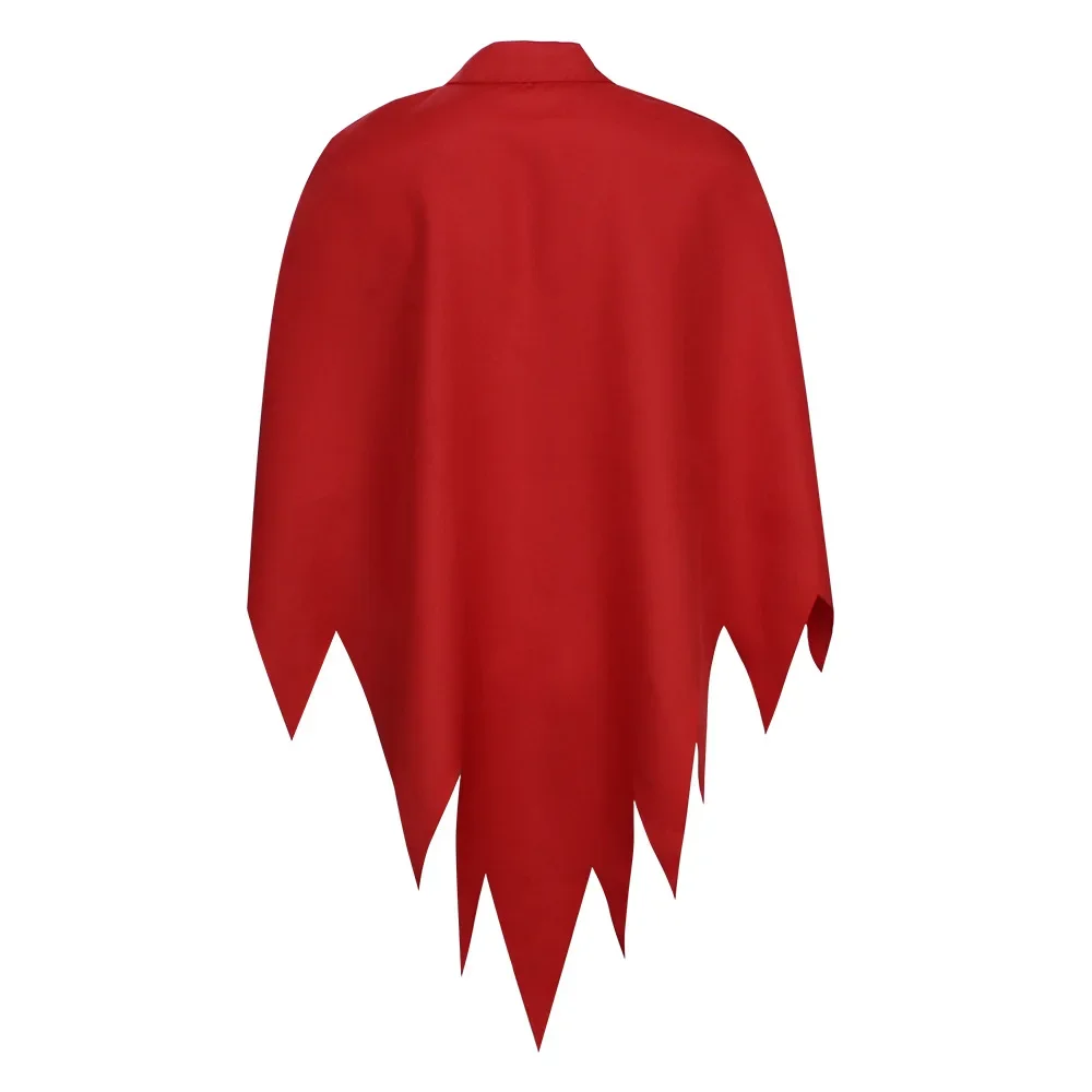 Halloween Red Cape Cloak Carnival Performance Party Cosplay Red Devil Horn