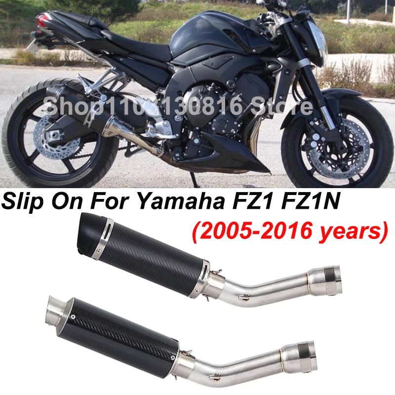 Slip On For Yamaha FZ1 FZ1N FZ1000 2006 - 2015 Motorcycle Exhaust System Middle Link Pipe Modified Moto Escape Muffler DB Killer