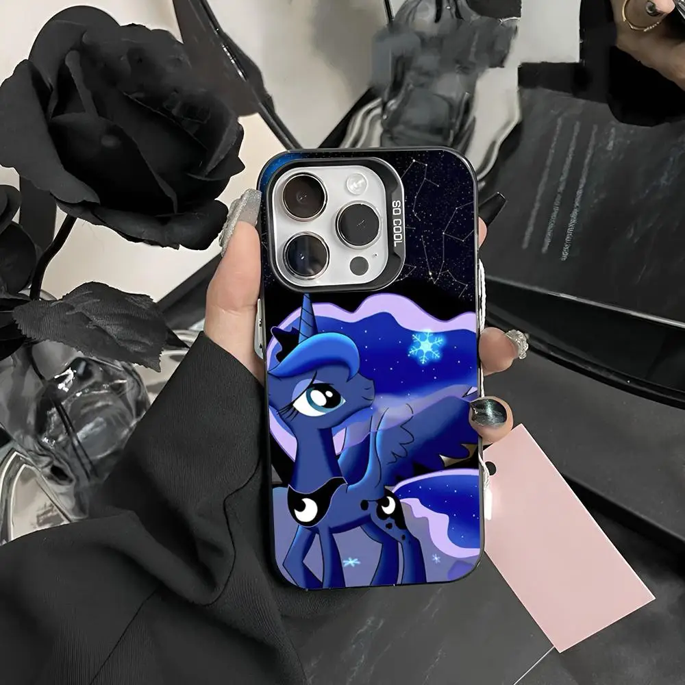 

Princess Luna Phone Case Matte Colored Silver For iPhone 15 14 13 12 11 Pro Max Plus XS X Shockproof Hard Cover