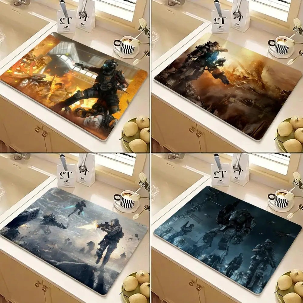 Titanfall 2 Canvas Art Floor Mat Diatomite Floor Mat Fast Drying Odor Resistant Non Slip Bath Kitchen Mat