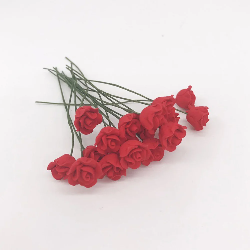 5 Pcs Dollhouse Bouquet Artificial Flowers Miniature Rose Simulation Model Arrangement