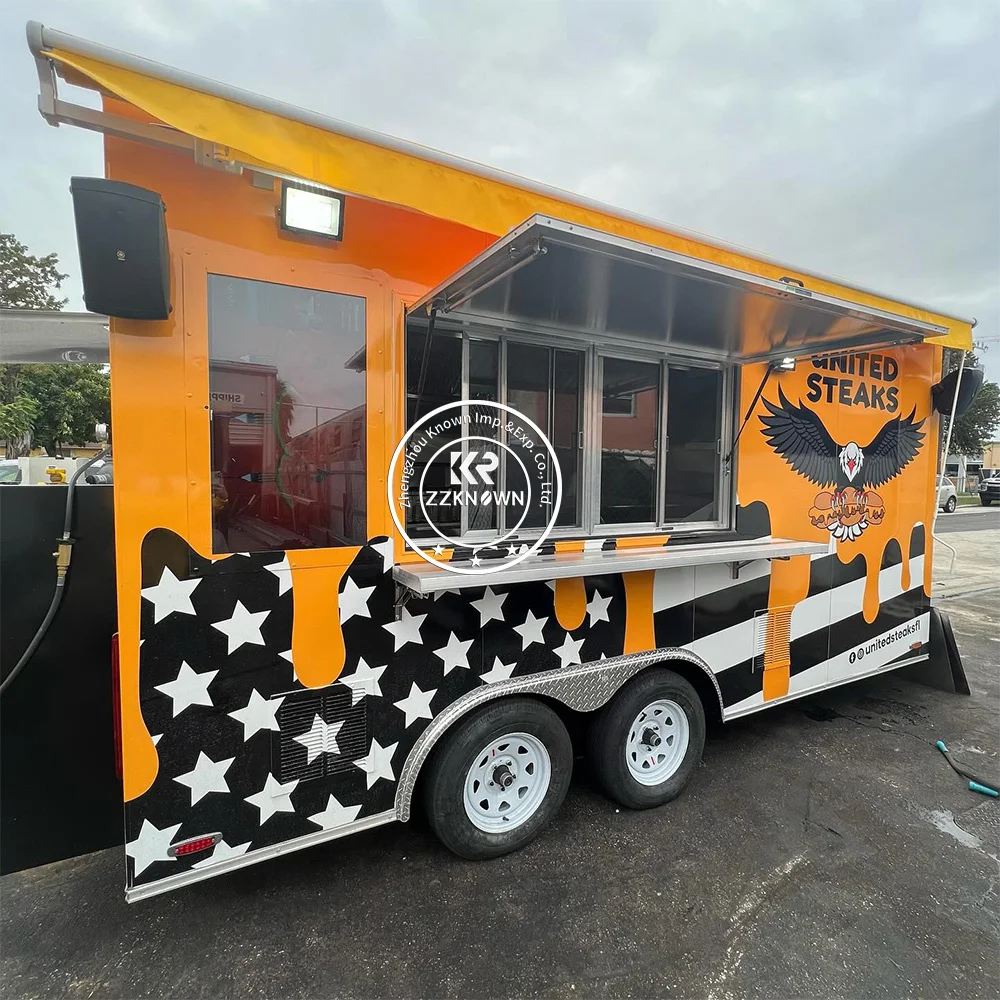 2025 Stainless Steel Customized Mobile Kitchen Food Trailer USA Standards food kiosk With Full Kitchen DOT certification