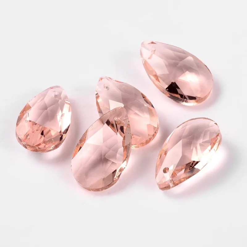 Generic 10 Pc Teardrop Faceted Glass Pendants DIY Jewelry Making Charms for Women
