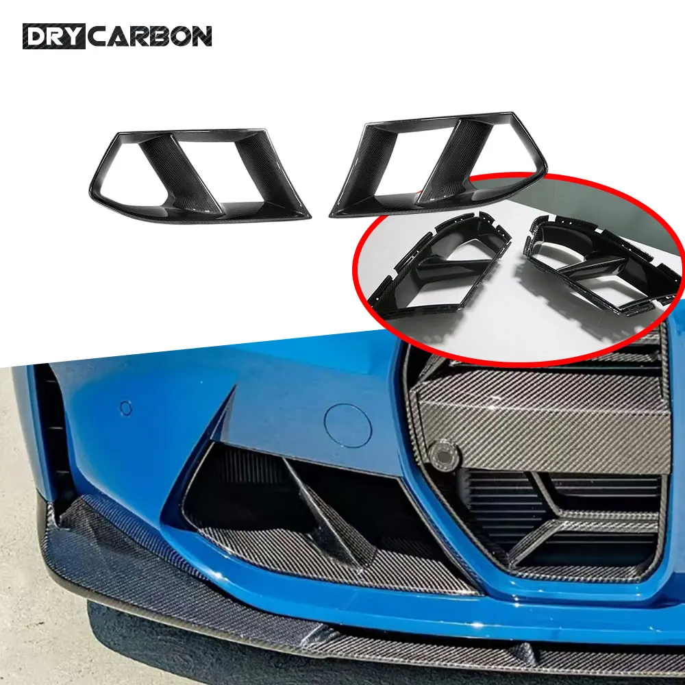 

Carbon Fiber Front Bumper Lip Air Vent Cover Trim Canards for BMW 3 4 Series G80 G82 G83 M3 M4 2021+