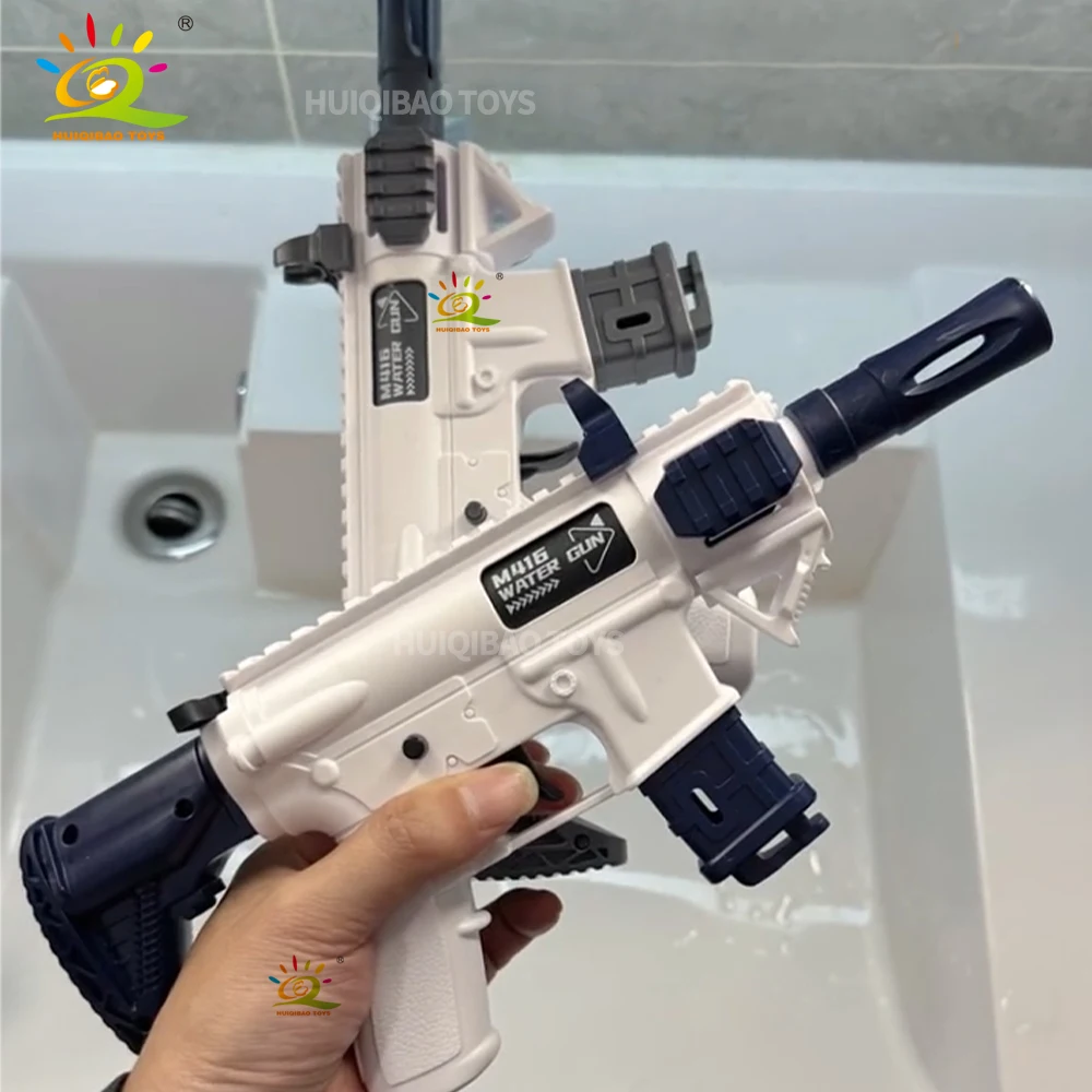 HUIQIBAO 2025 M416 pistola de agua Manual Rifle juguete de tiro verano juego al aire libre deportes acuáticos juguetes de playa para niños adultos regalo