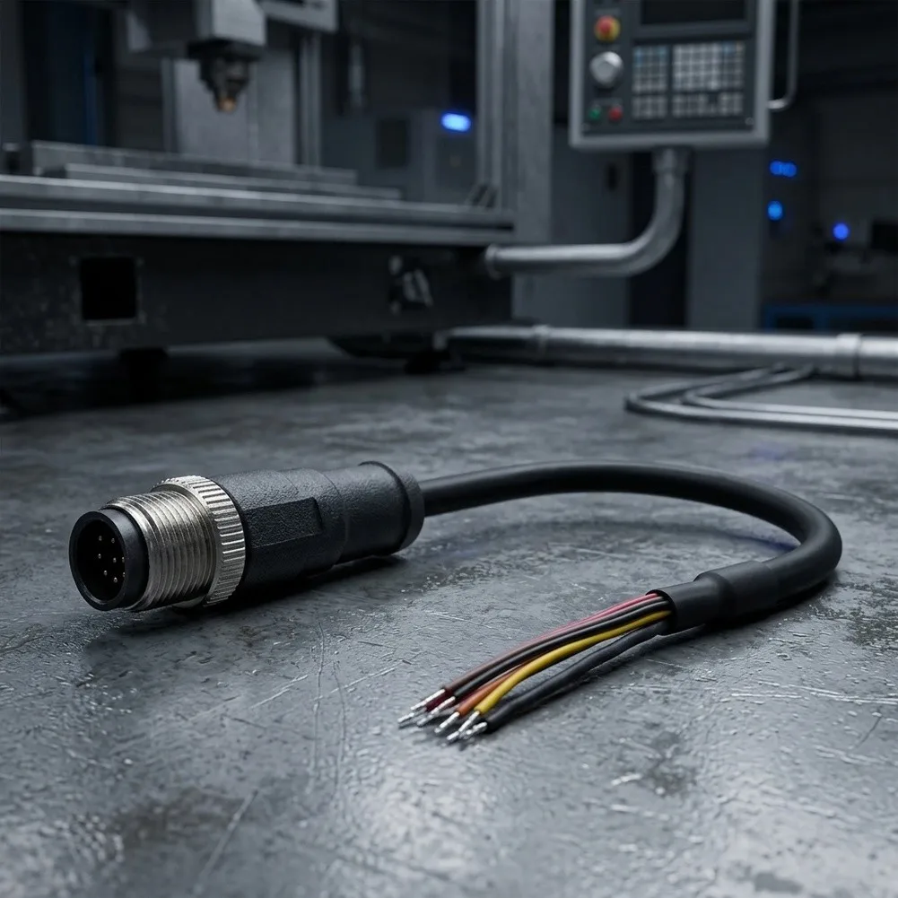 Industrial Sensor Terminal: 5-Pin B-Coded Shielded Male Overmolded Connector with 1 Meter PUR Cable for Consistent Performance