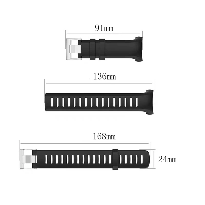 Replacement Soft Silicone Watch Strap Band for Suunto D4 D4i NOVO Dive Computer sports Wristband 24mm with Extension Long Strap