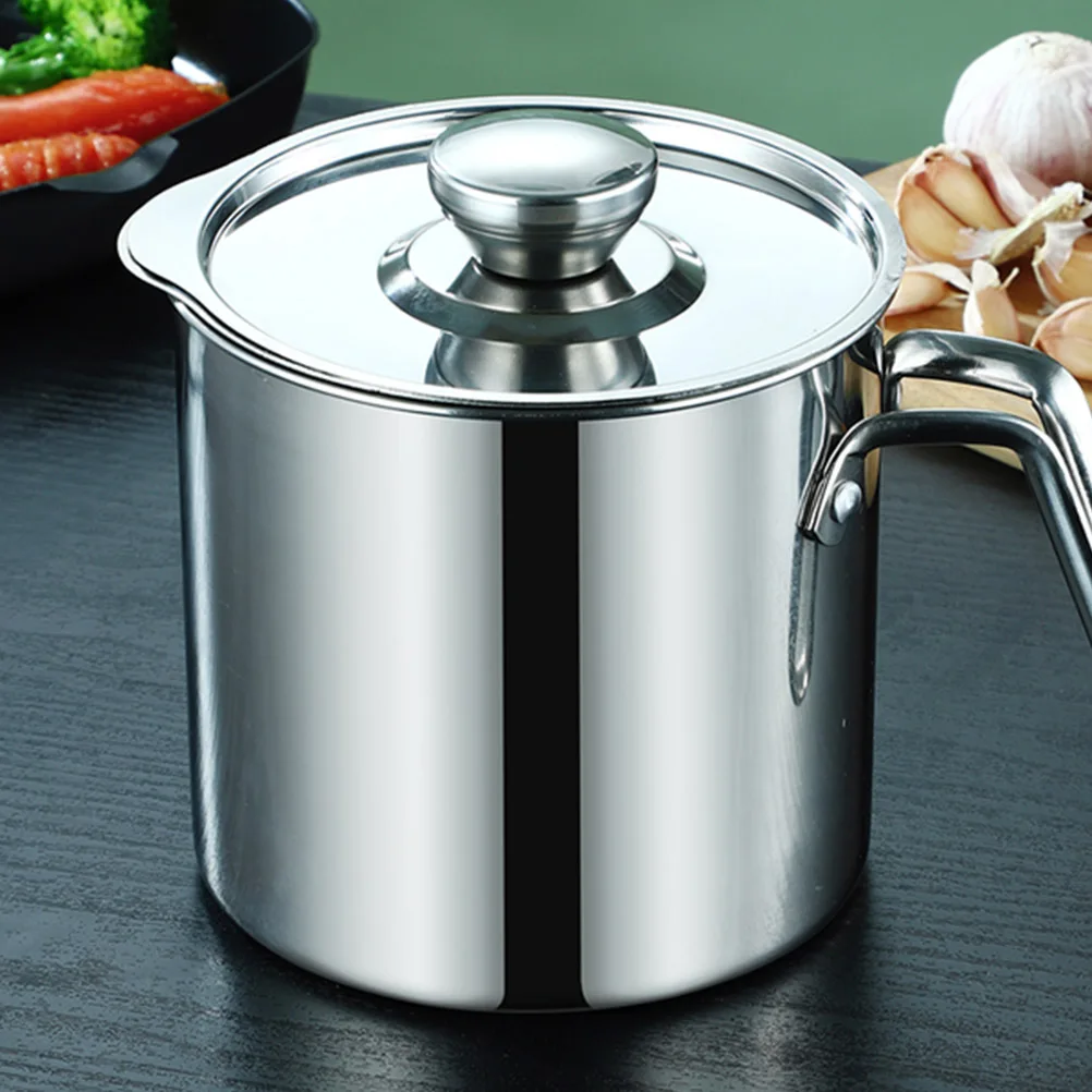 

1Pcs Stainless Steel Oil Soup Separator Bowl Large Capacity Lid Sieve Leakproof Kitchen Grease Filter Soup Grease Separator