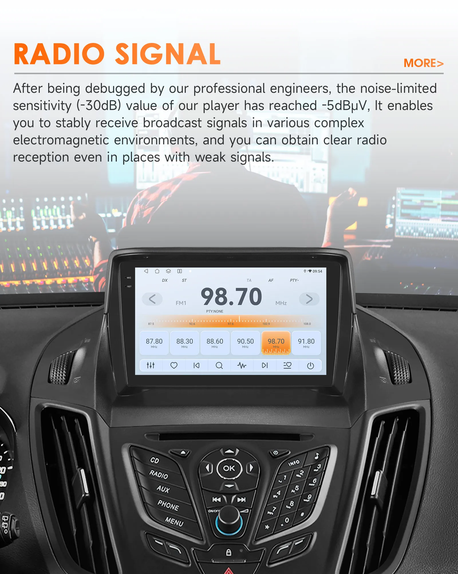 Hizpo Car Radio 2 Din Multimedia Player For Ford Kuga 2 Escape 2013-2017 9\'\' Android Auto Stereo GPS Navigation DSP RDS AI Voice