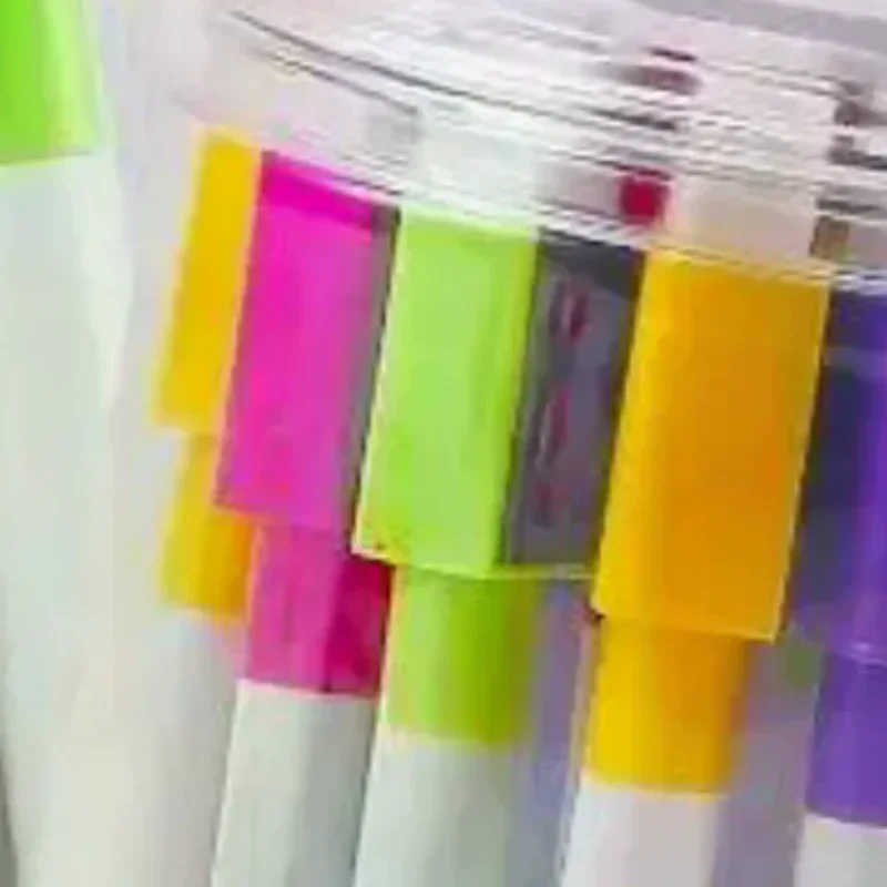24Pcs Bottled Whiteboard Marker Pen With Brush Erasable Whiteboard Pen Children Erasable Stationery Convenient Storage