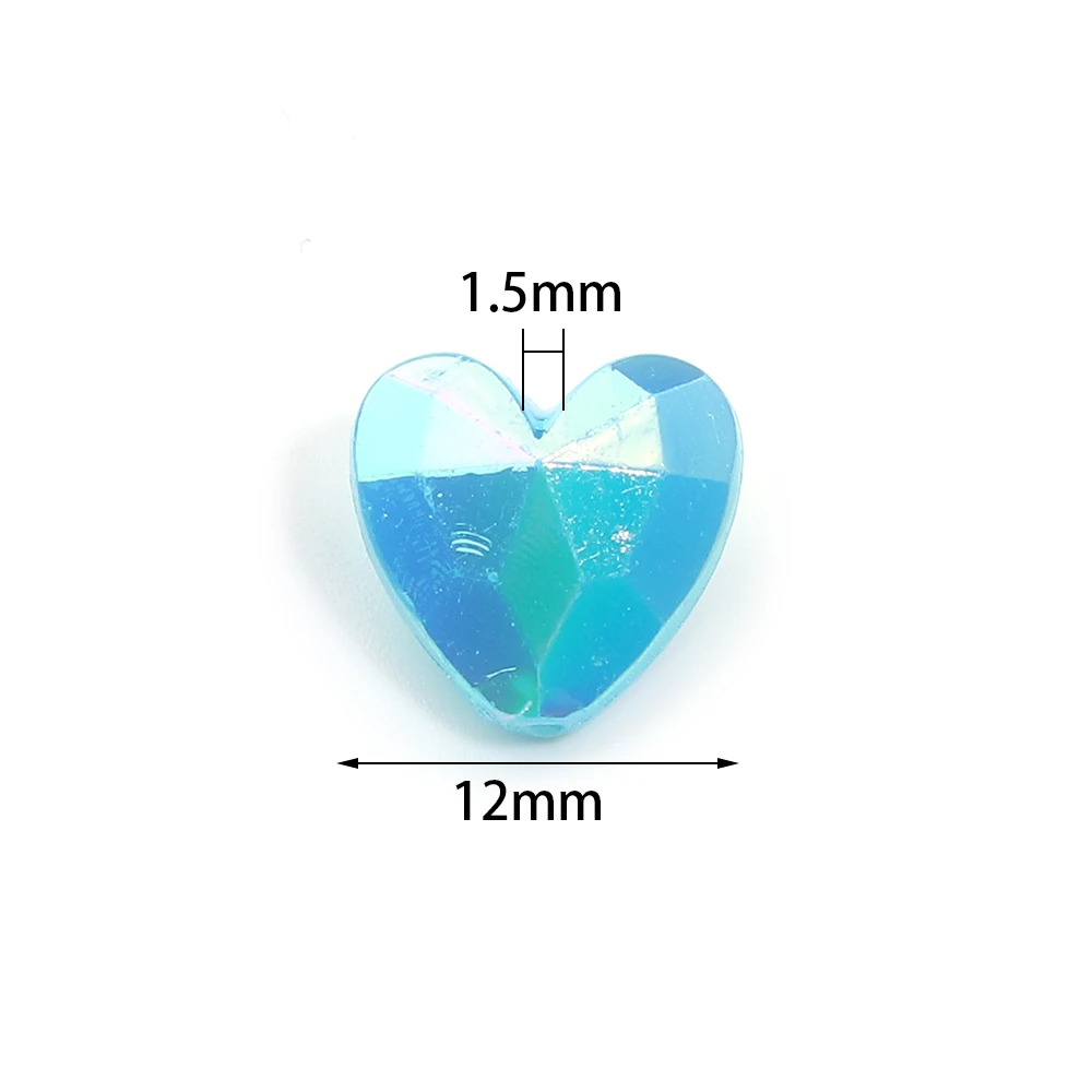 100pcs Acrylic Heart Beads Transparent Loose Spacer Beads for DIY Jewelry Making Pendants Neaklace Bracelet Needlework Material image 2