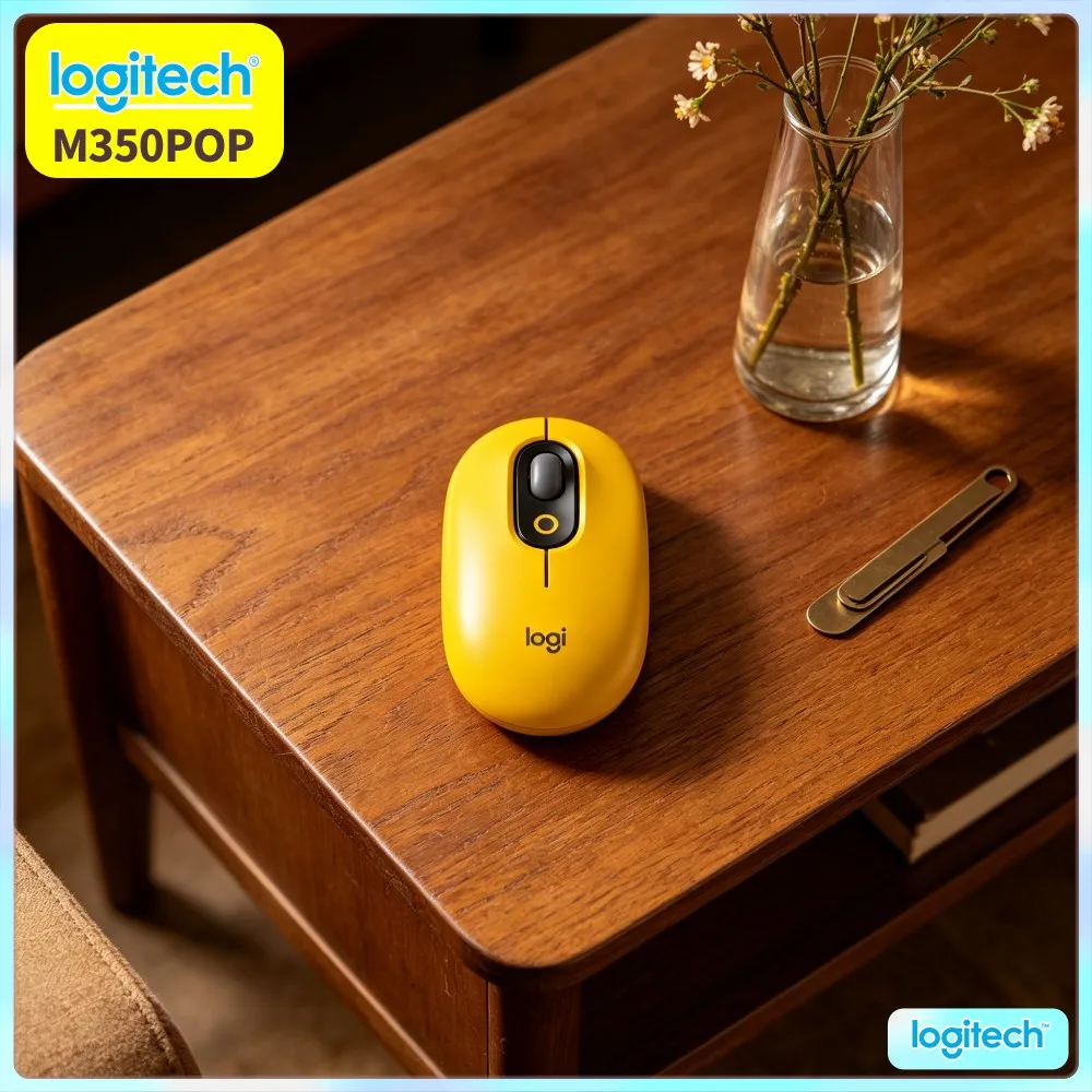 Logitech M350 POP Wireless Mouse Dual Mode Bluetooth 2.4Ghz Silent Scroll 18-Month Battery Office Home Travel Use