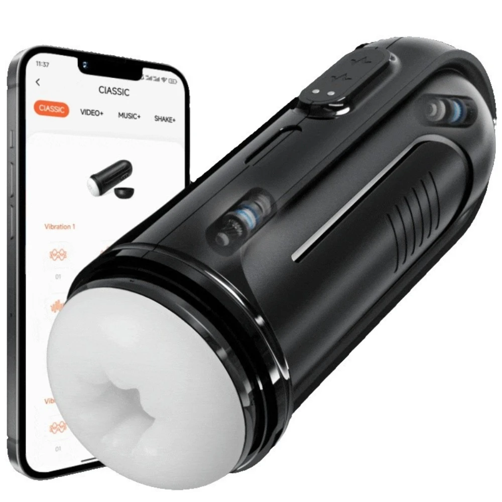 Canned airplane cup third-generation APP controls dual motor vibration and pressing for men's sexual masturbation device