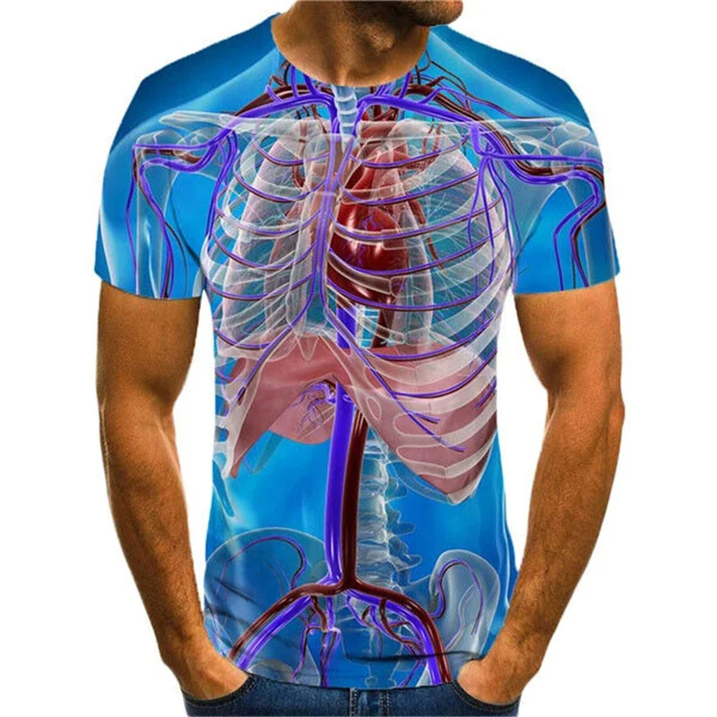 

Horror 3D Halloween Skeleton Skulls Printing T Shirt Funny Muscles Abdominal Muscles Graphic Short Sleeves Fashion Mens Clothing