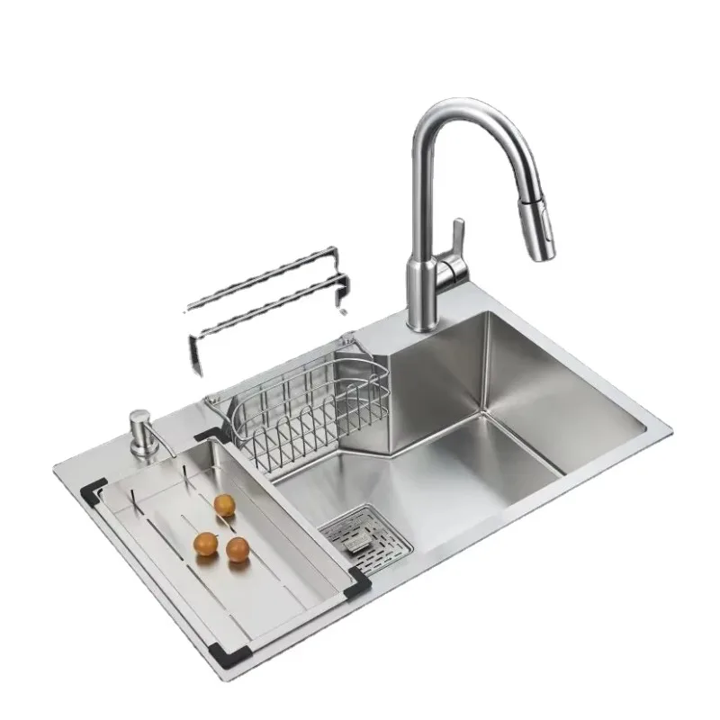

SUS 304 Stainless Steel Kitchen Sink Single Bowl Handmade Sink NU353