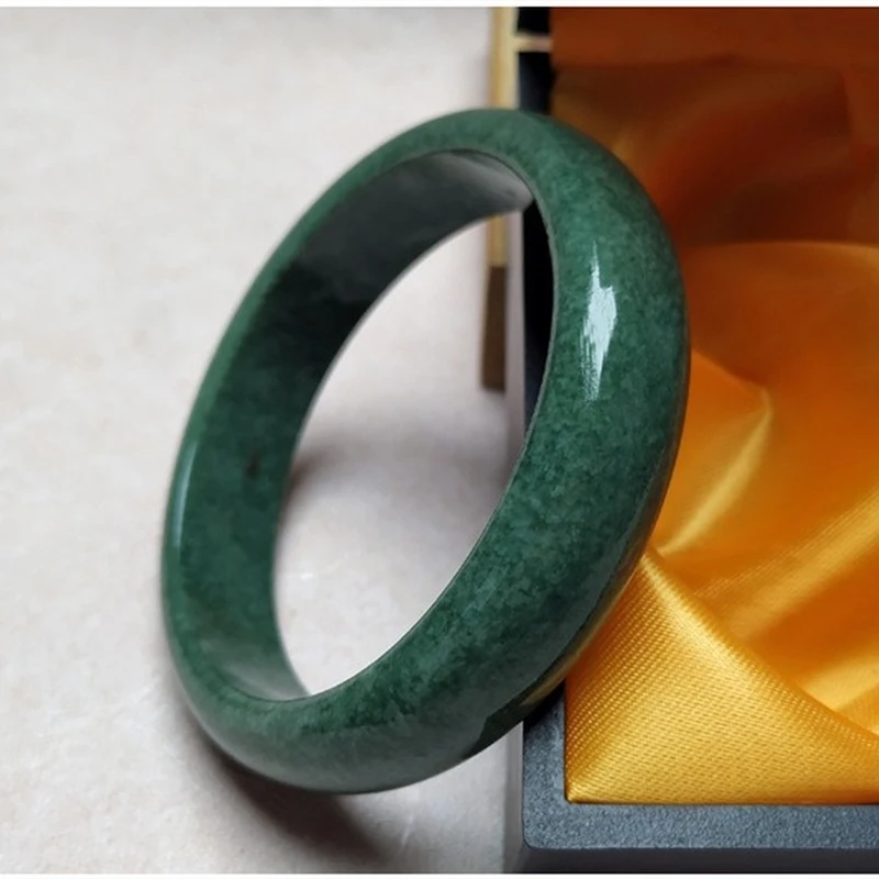 Bracelet en Jade sculpté à la main vert foncé naturel, bijoux Boutique de mode, cadeau pour hommes et femmes