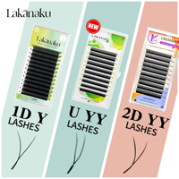 Lakanaku U Shape YY Lashes Faux Mink C/D Natural Soft Volume Brasileiro YY Cilios Lashes Extension