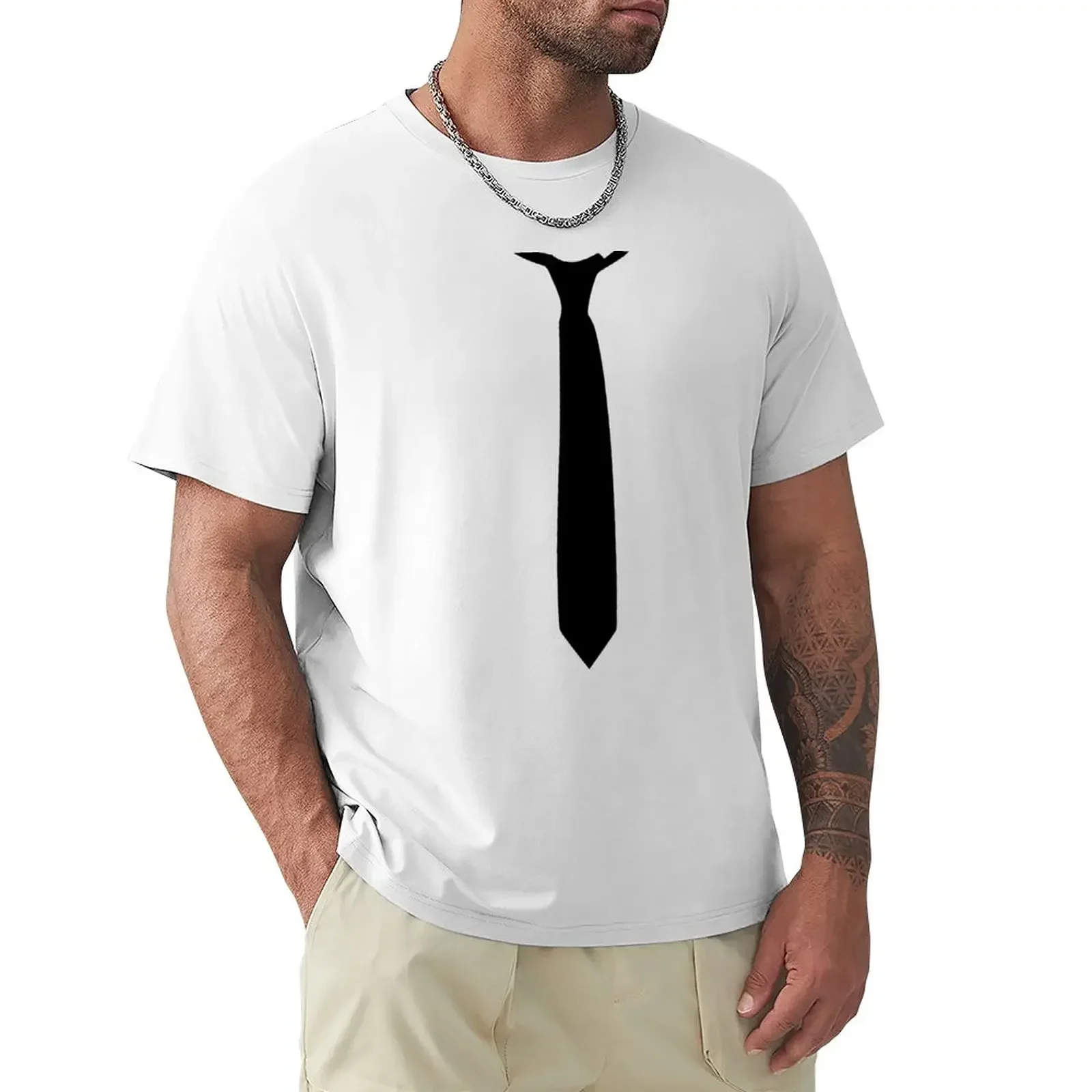 Black Tie Necktie Formal Office Prom Receptions Gift T-Shirt graphics plain t shirt men 100℅ cotton