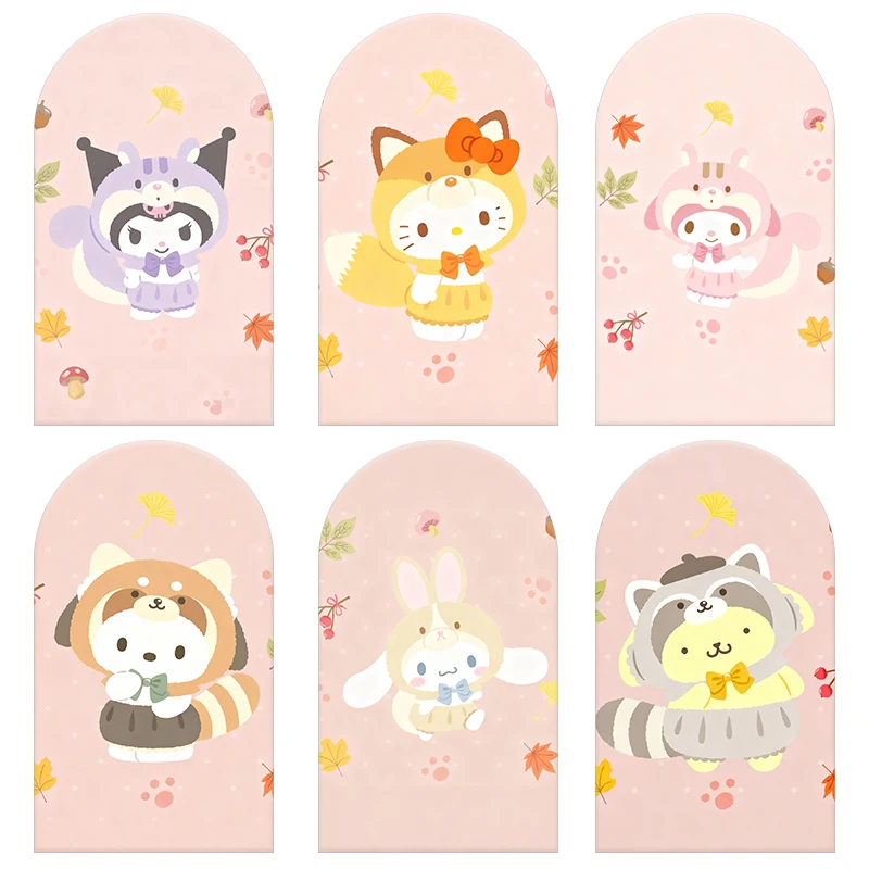 

Sanrio Autumn Animal Costume Theme Arch Backdrop Cover Charming Festive Scene For Kids Birthday Baby Shower Photo Booth