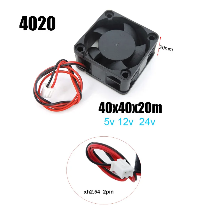 2PIN Dc 40mm Cooling 3D Printer Fan 40x40x20mm Cooler 24V 12V 5V 4020 4cm Computer Case oil Cooling Fan Heatsink Fan v27