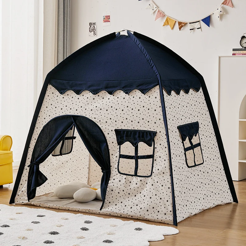 Grote Katoenen Kindertent Wigwam Kids Play House Indoor Outdoor Camping Huis Jongens Meisjes Draagbare Kasteel Tenten Cadeau Decor