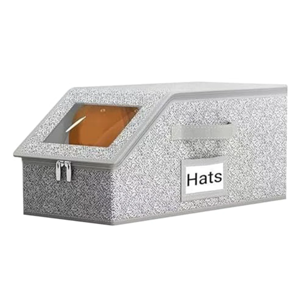For Baseball Cap Organizer with Hard Shell Storage Box and Secure Zipper Closure for Dust Protection and Travel