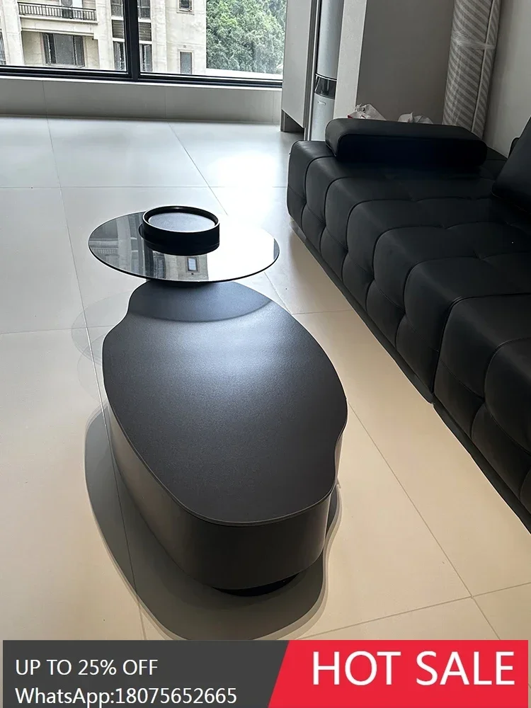 LYY  Italian minimalist mango rock slab coffee table living room home modern light luxury high-end black