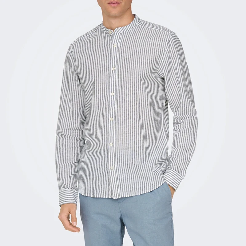 

Business Office Casual Mens Linen Shirts Long Sleeve Buttoned Lapel Breathable Shirt Spring Summer Men Vintage Loose Cardigans
