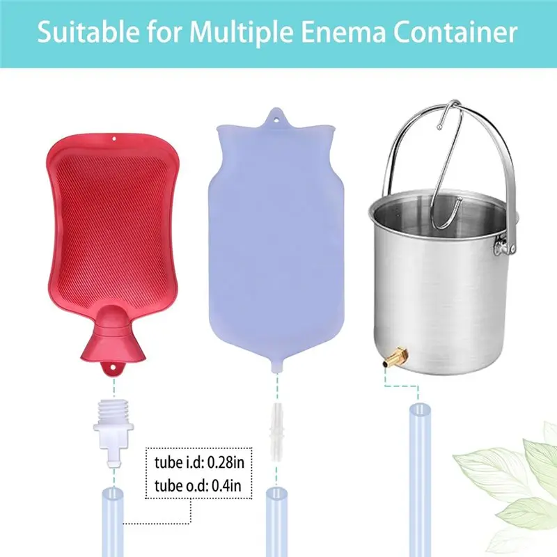 【RABATT】Replacement Parts-Enema Kit With 6.6Ft Silicone Hose, 6 Tips, Controllable Water Flow Valve& Clamp For Colon Cleansing