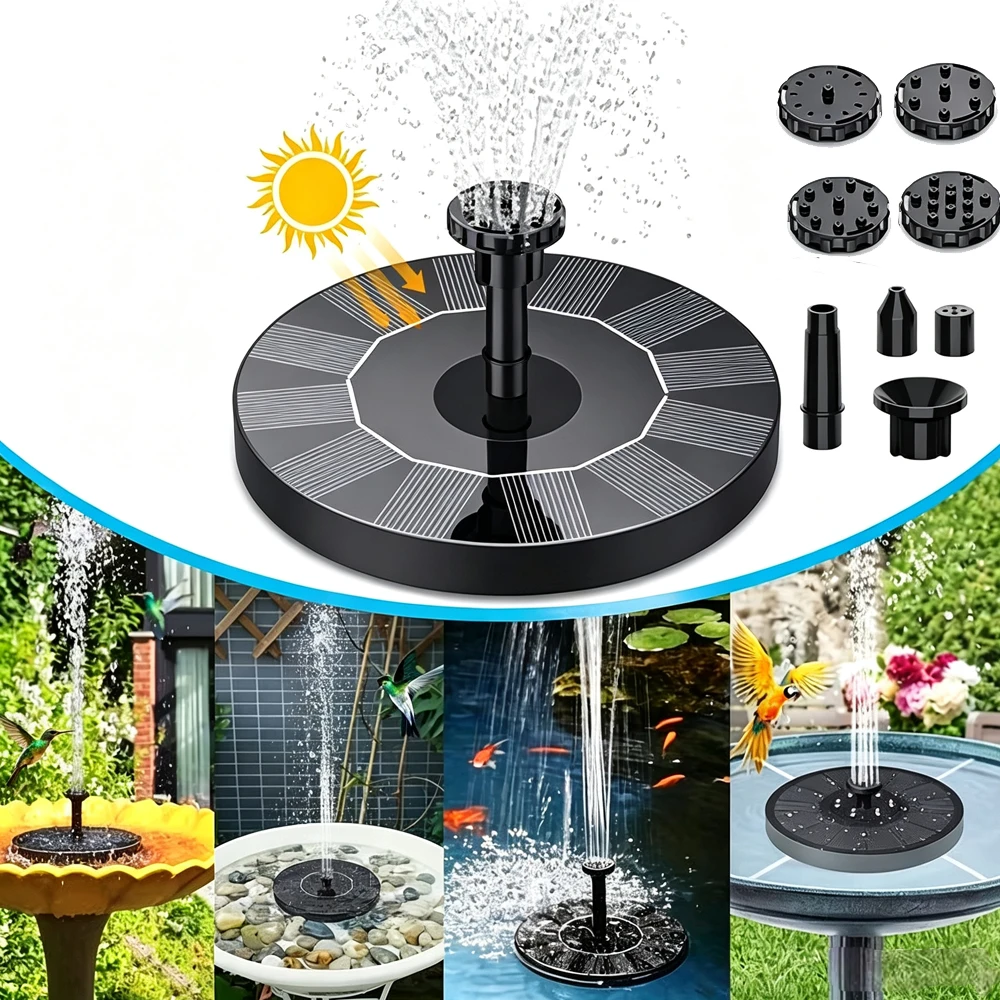 13/16cm Solar-powered Fountain Pumps for Circulation Aerator, Garden Rockery Sprinkler, Fish Pond Water Tank