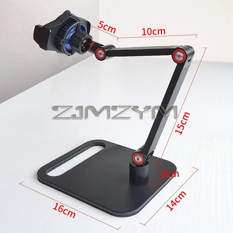 Phone Clip Cooling Radiator Smartphone Stand with 360°Rotation Ballhead Cooler Radiator Desktop Long Arm Stand Bracket