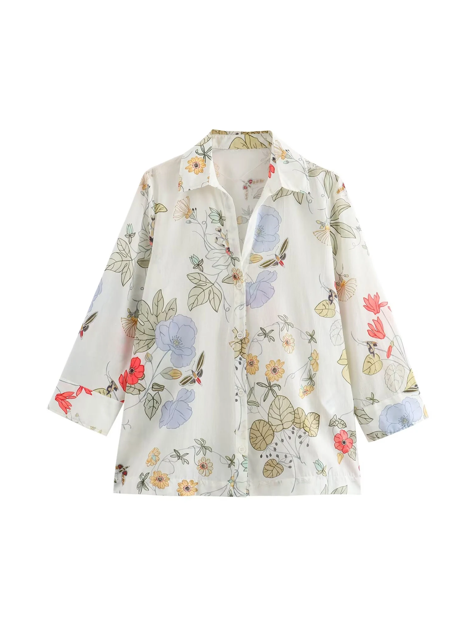 

Женские рубашки с цветочным принтом, блузки Y2k, винтажный элегантный топ 2000-х годов, рубашка-поло с длинными рукавами, модная повседневная одежда, осень 2025