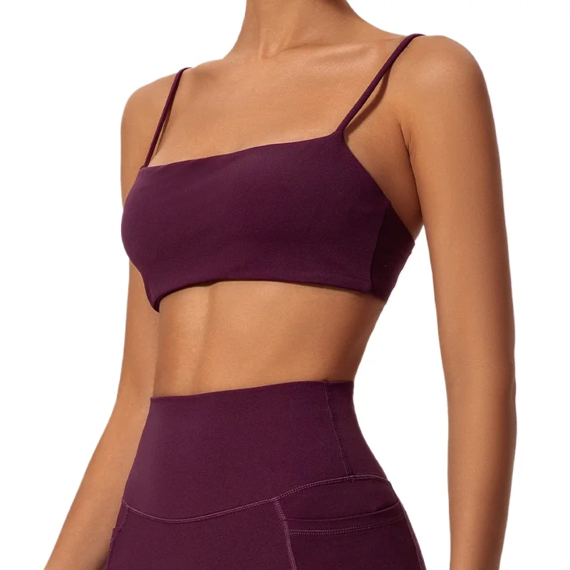 LezyanXR Quick-drying Suspender Yoga Women's Beauty Back Sexy Naked Sports Bra Bottom Fitness Clothing Top