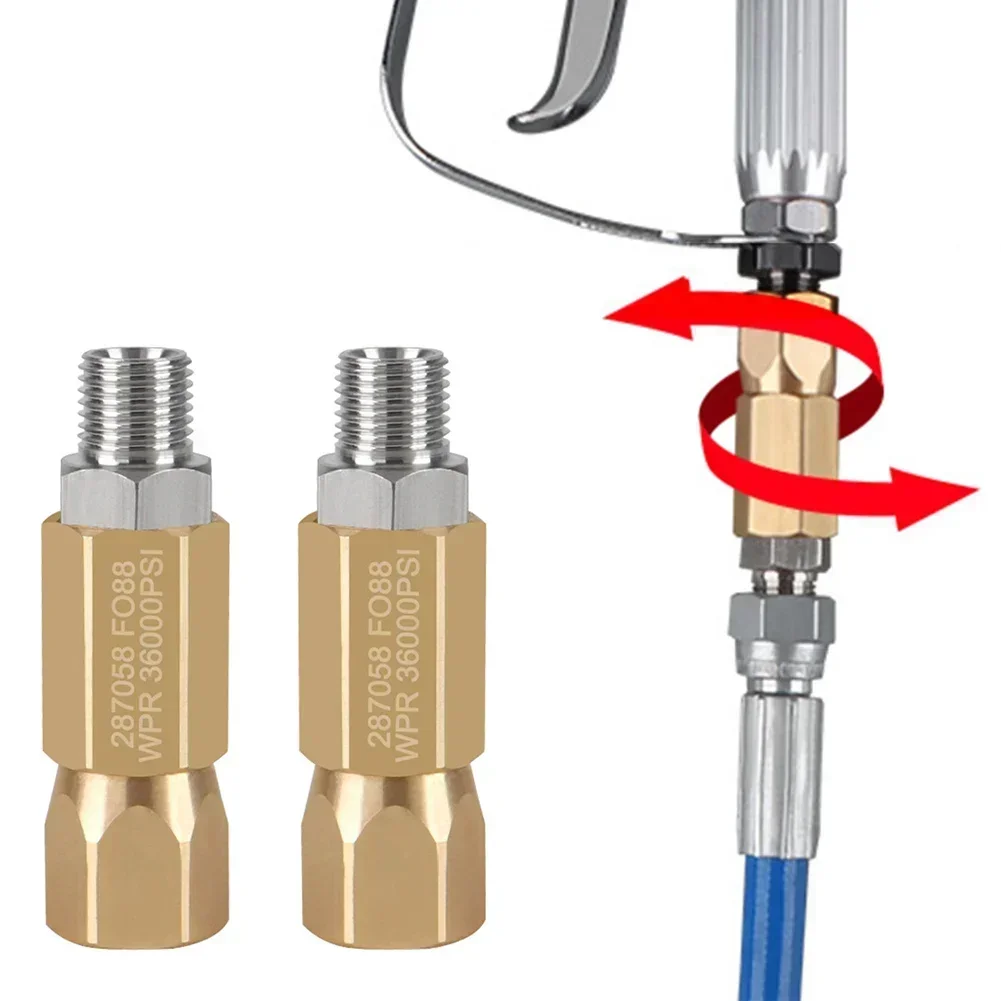 Brass 360 Degree Rotating Swivel Coupler Compatible with For Painting Systems Featuring Leak Prevention Gasket
