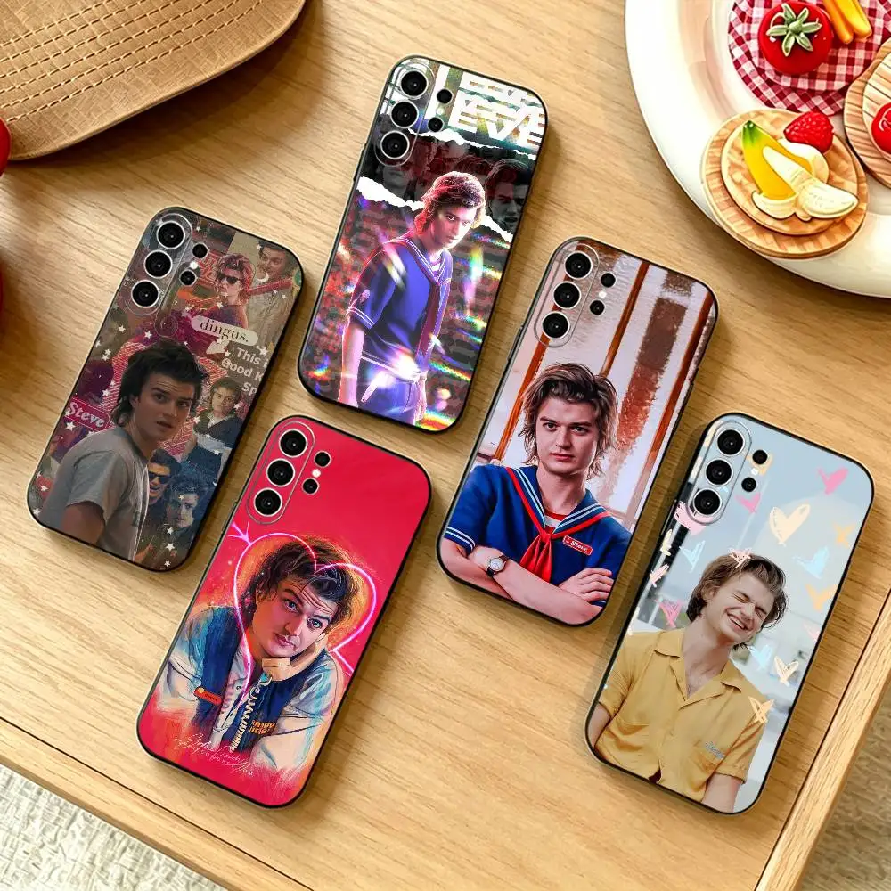 Funda para Teléfono con Diseño del Actor S-Steve Harrington para Samsung S25, S24, S21, S22, S23, S30, Ultra, S20, Plus, Fe, Note, 10, 9, 5G, Color Negro