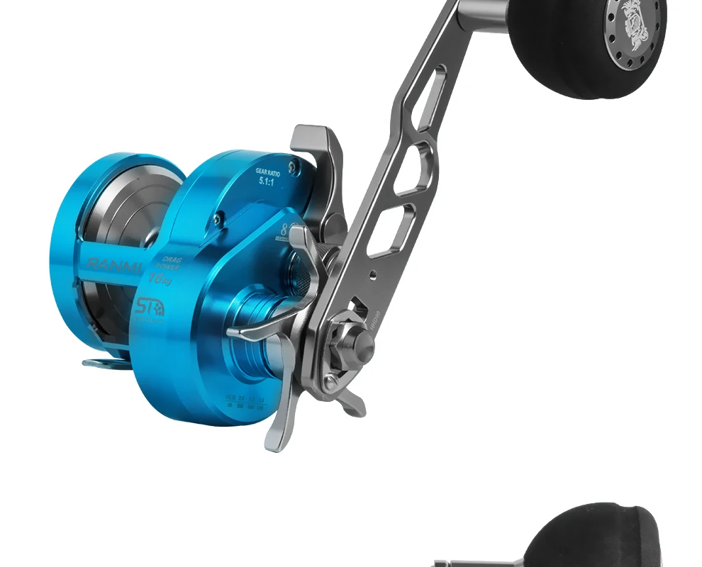 RANMI JIGGER A500 Angelrolle Trommelrolle Slow-Jigging-Rolle Max Bremskraft 16kg Übersetzungsverhältnis 5,1:1 8+1 Kugellager – Detail 25